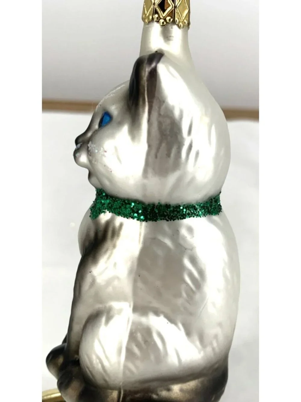 Inge-Glas Kitty Cat Christmas Ornament Siamese Hand Blown